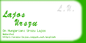 lajos urszu business card